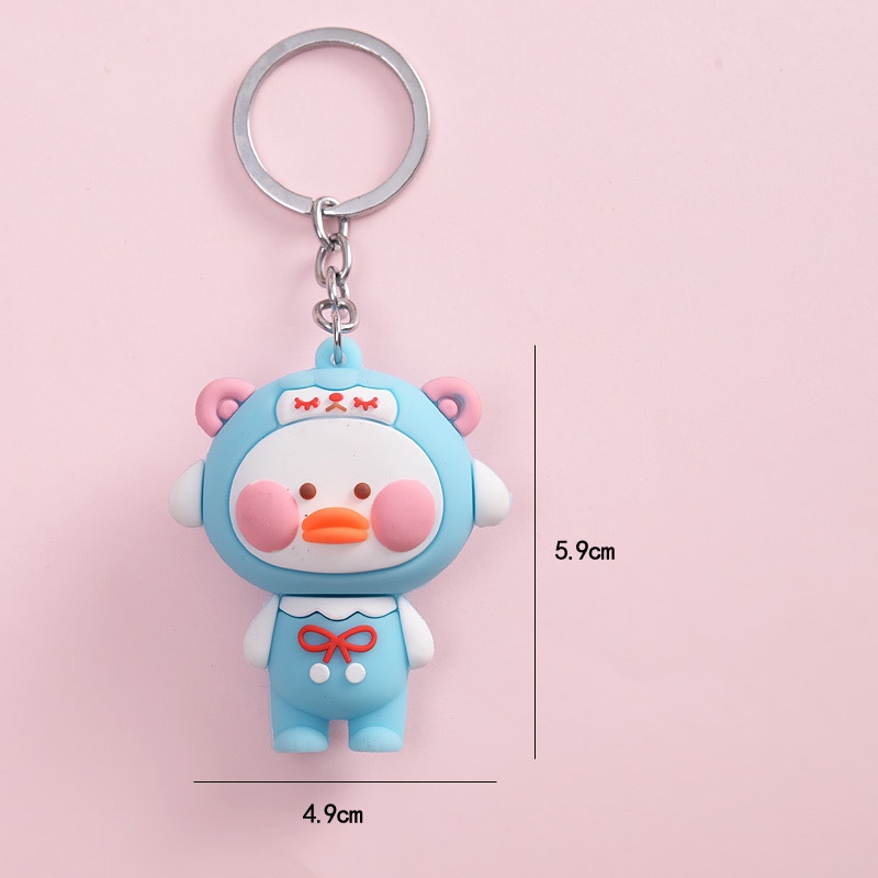 pvc软硅胶鸭子小黄鸭钥匙扣挂件嘟嘟鸭钥匙链圈包包创意赠品礼品细节图