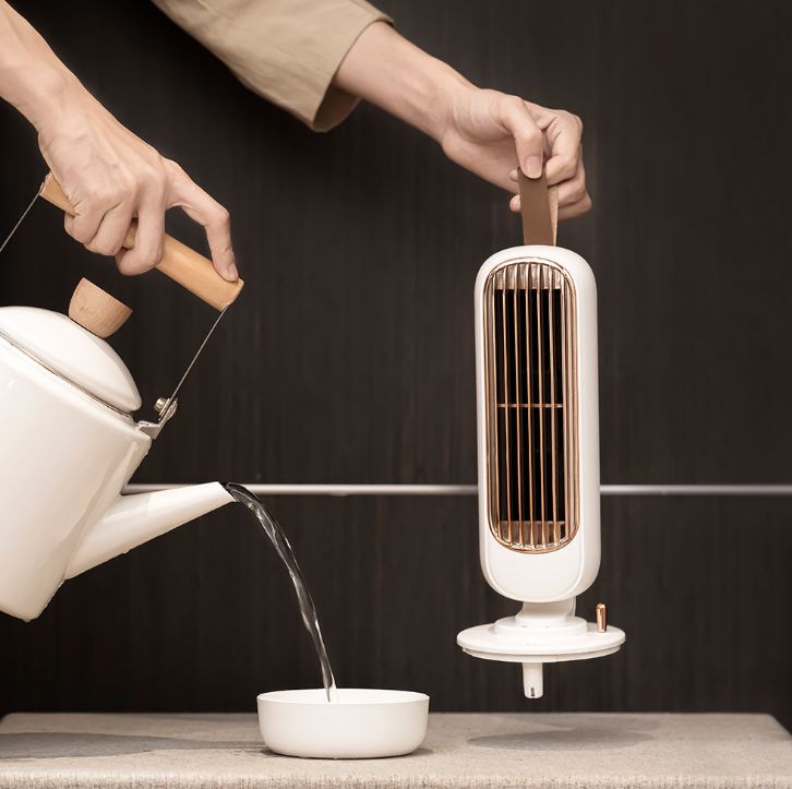 2020 New retro humidifying tower fan, creative 2-in-1 spray fan, desktop USB all-in-one humidifying fan details Picture