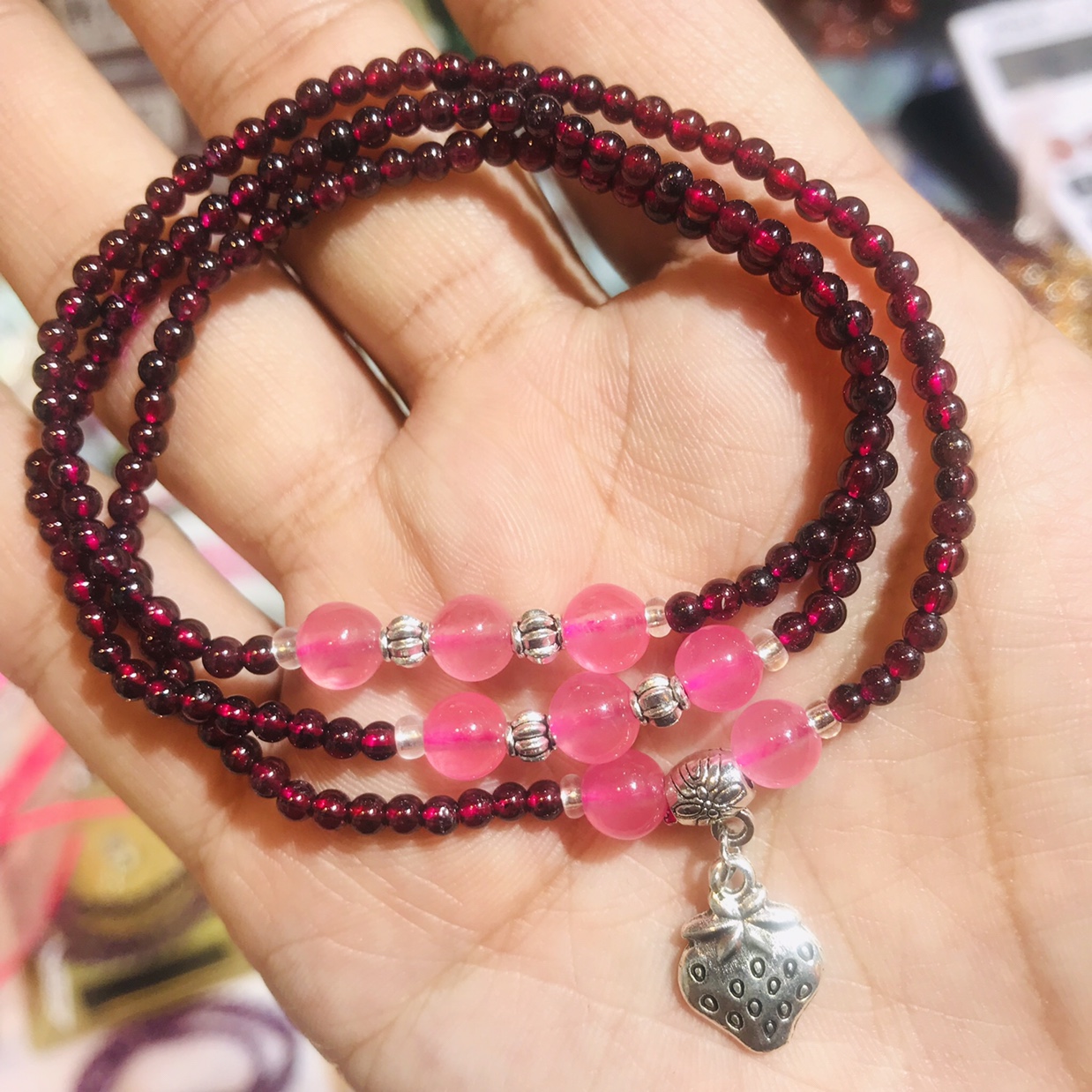 2 Natural stone necklaces, sweater chains, neck accessories, short pendants, spring and summer sweater decorative chains undefined