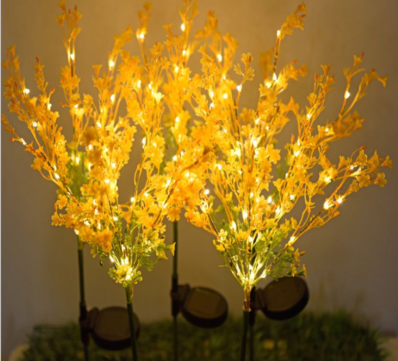 Cross-border new LED solar rape lawn lamp outdoor decoration simulation rape landscape lamp