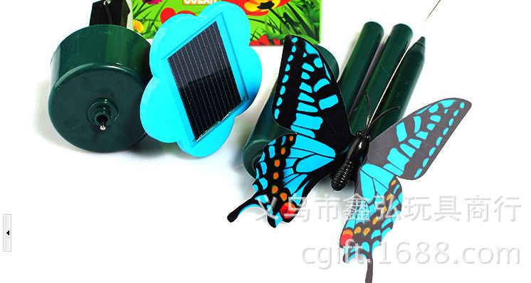 太阳能逗猫仿真蜂鸟 电动仿真蜻蜓飞鸟玩具 树脂工艺品园艺装饰详情11