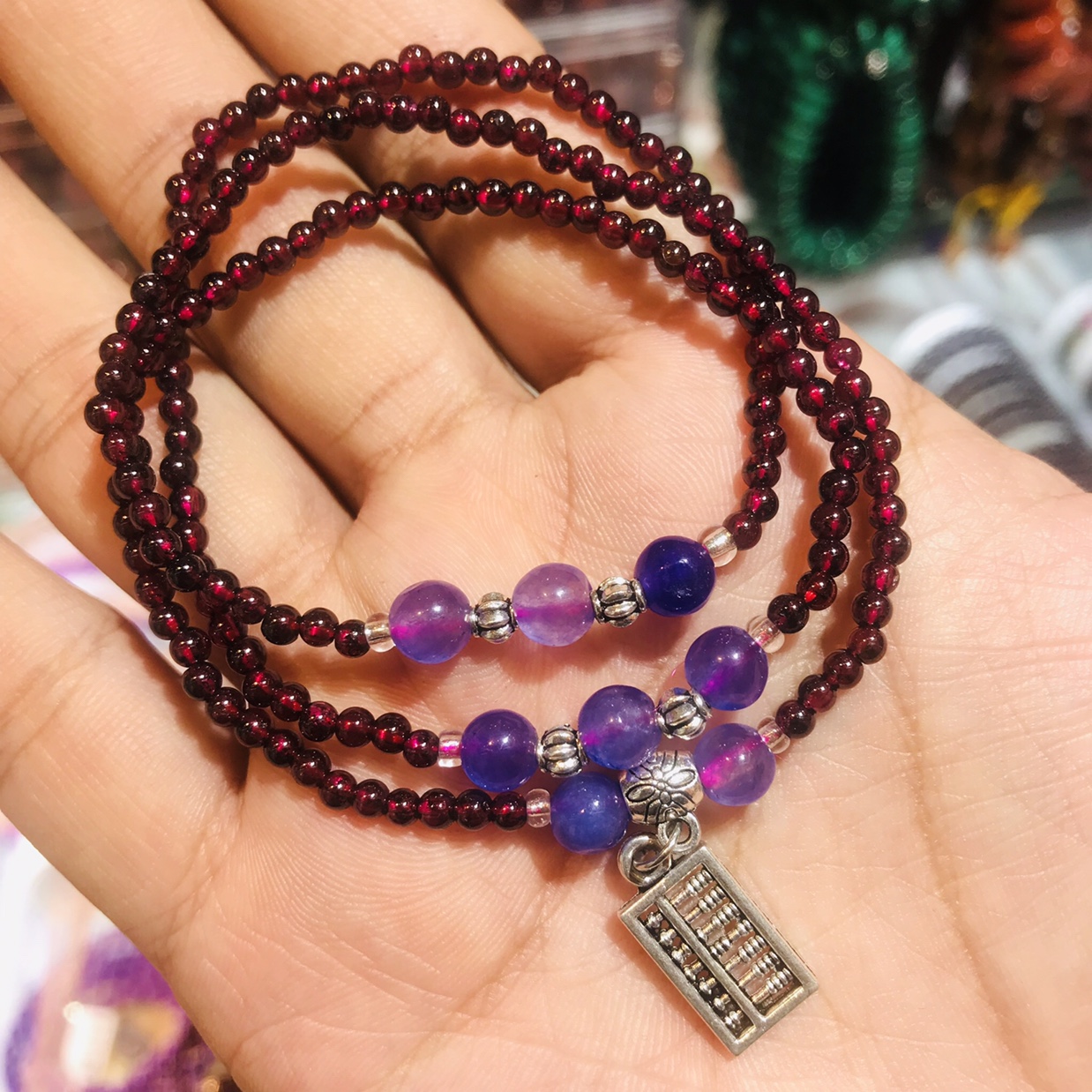 2 Natural stone necklaces, sweater chains, neck accessories, short pendants, spring and summer sweater decorative chains Item Picture