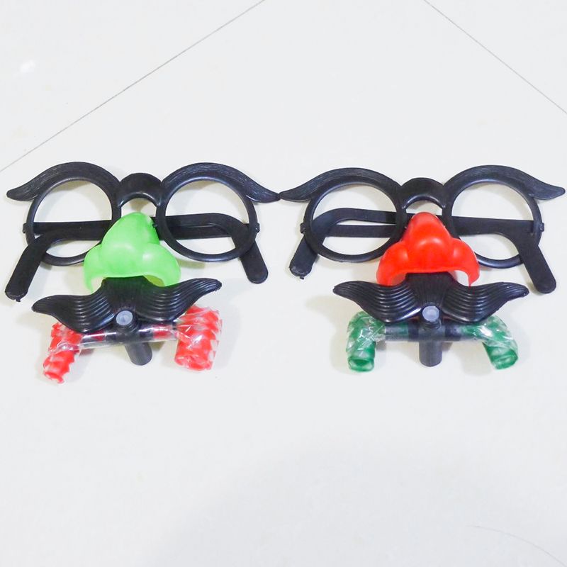Blowing googly eyes funny glasses blowing dragon whistle toy horn trick creative student prize stall toy