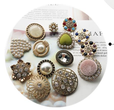 Metal button woollen coat windbreaker small fragrance skirt jacket embellish button peach heart pearl button