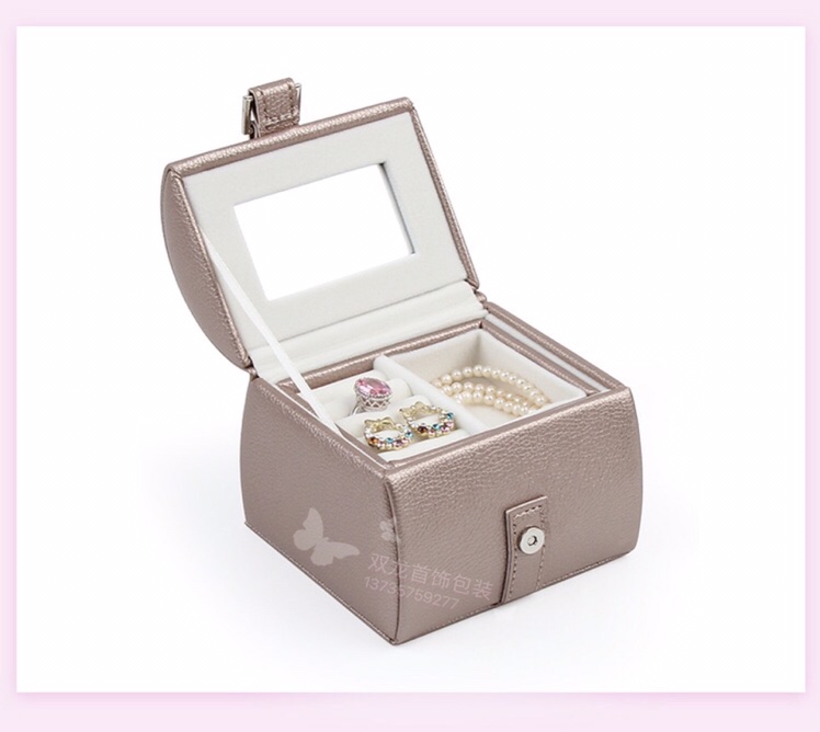 Princess European-style double-layer jewelry storage box, simple and large-capacity earrings, stud earrings, rings and necklaces box undefined