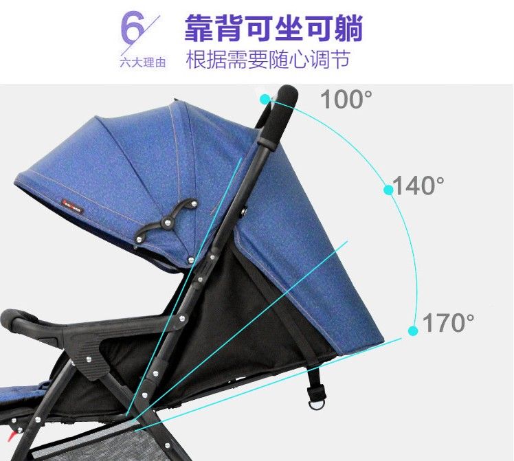婴儿车一键收车可折叠伞推车可坐可躺童车详情图8