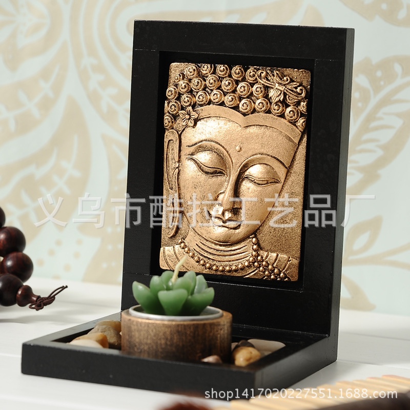 厂家批发禅意泰国佛像工艺品 莲花蜡烛室内家居工艺品摆件