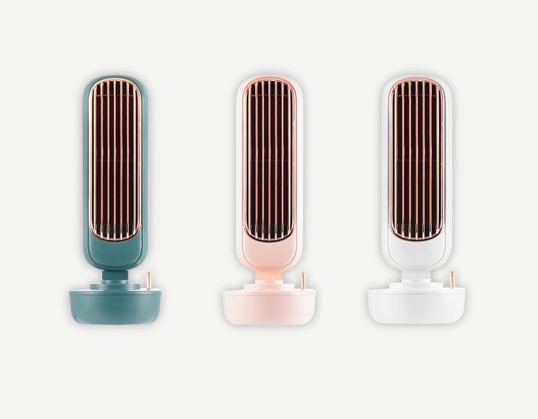 2020 New retro humidifying tower fan, creative 2-in-1 spray fan, desktop USB all-in-one humidifying fan