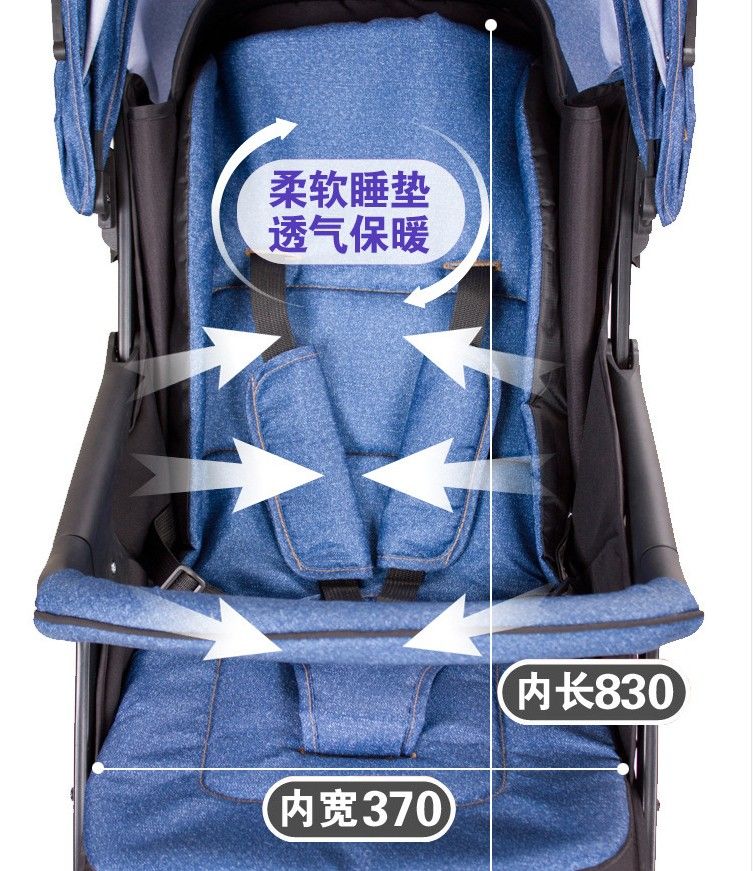 婴儿车一键收车可折叠伞推车可坐可躺童车详情图3