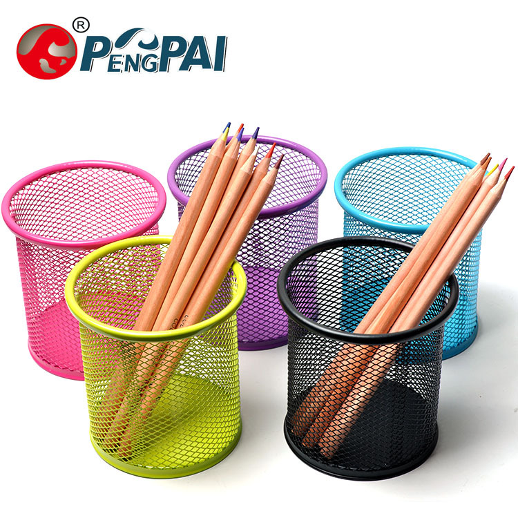 Factory direct sales of creative circular grid metal multi-functional pen holders undefined