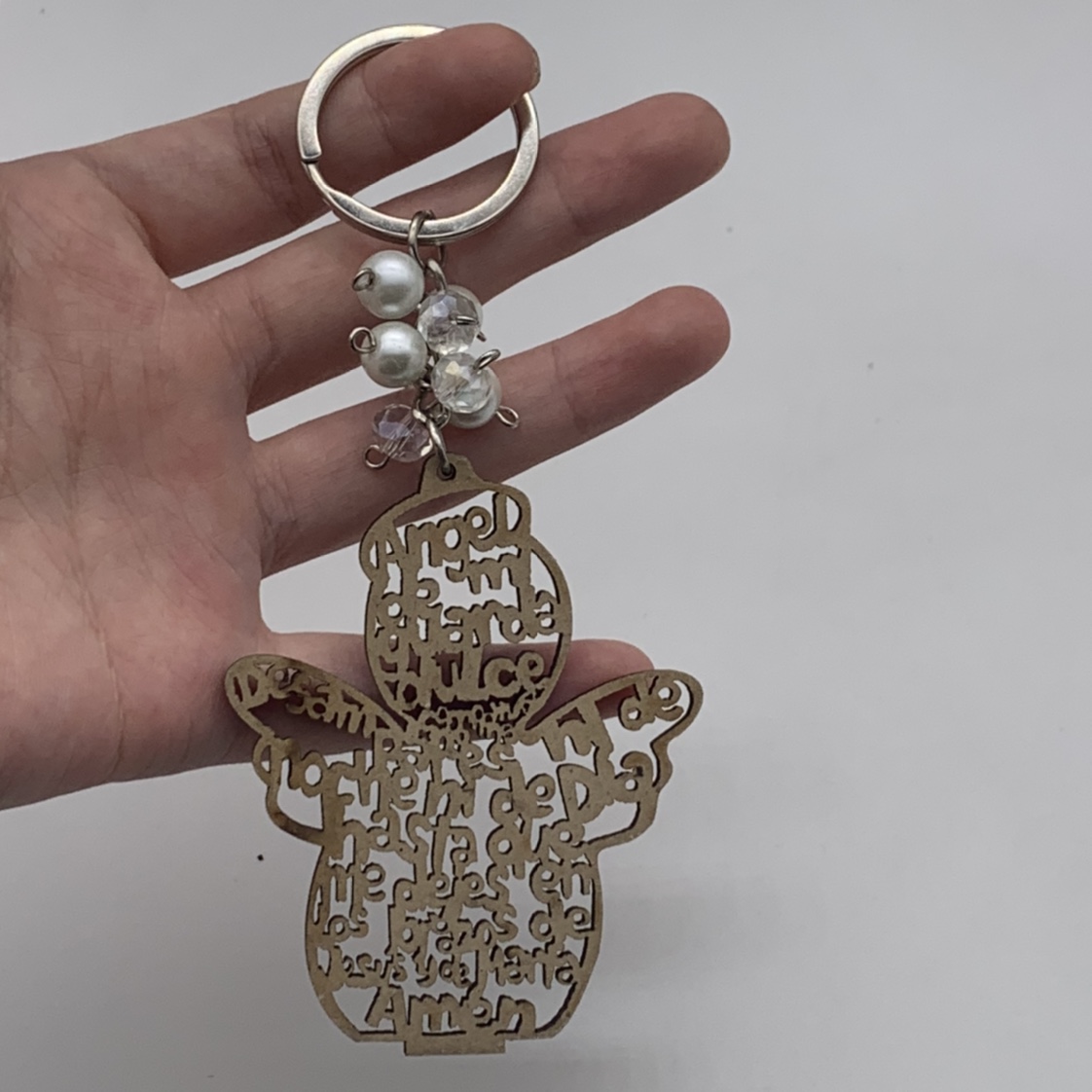 Wooden keychain children's gift gift Tourist with ribbon Recuerdos para Primera Angel keychain