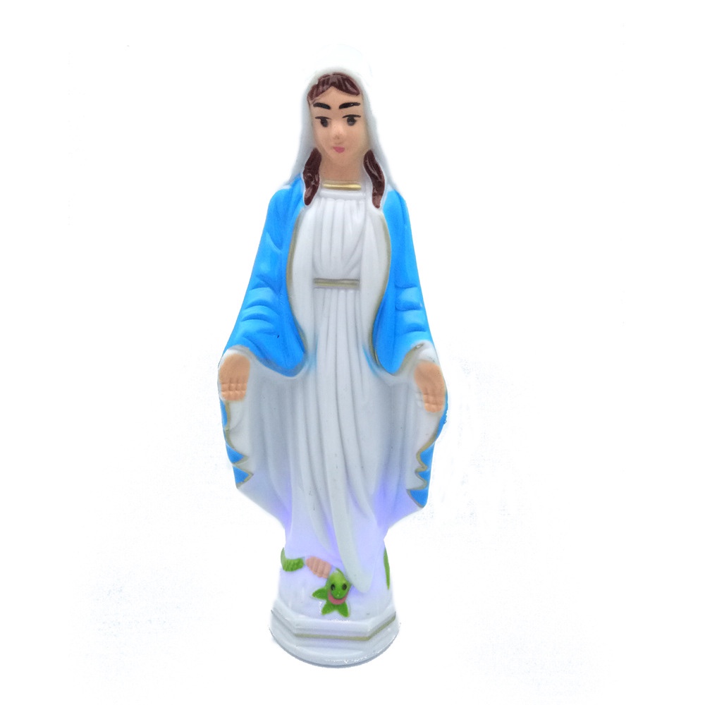 18Cm Icon Blue Plastic Virgin Ornament Religious Catholic Prayer Ornament