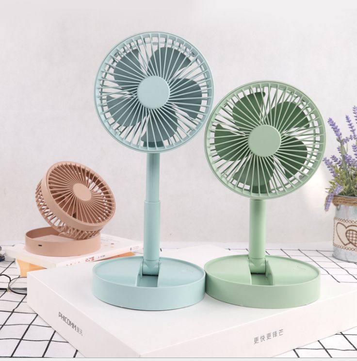 New mini charging ground folding fan portable USB small fan outside the home office telescopic fan Specification drawing