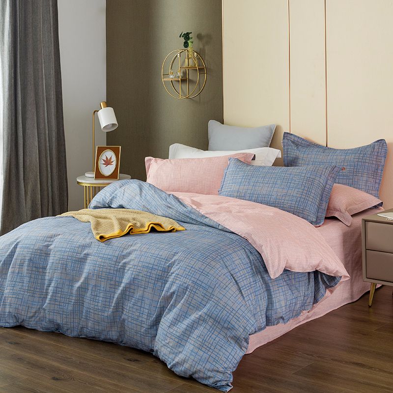 多喜爱纯棉简约四件套 格韵细节图