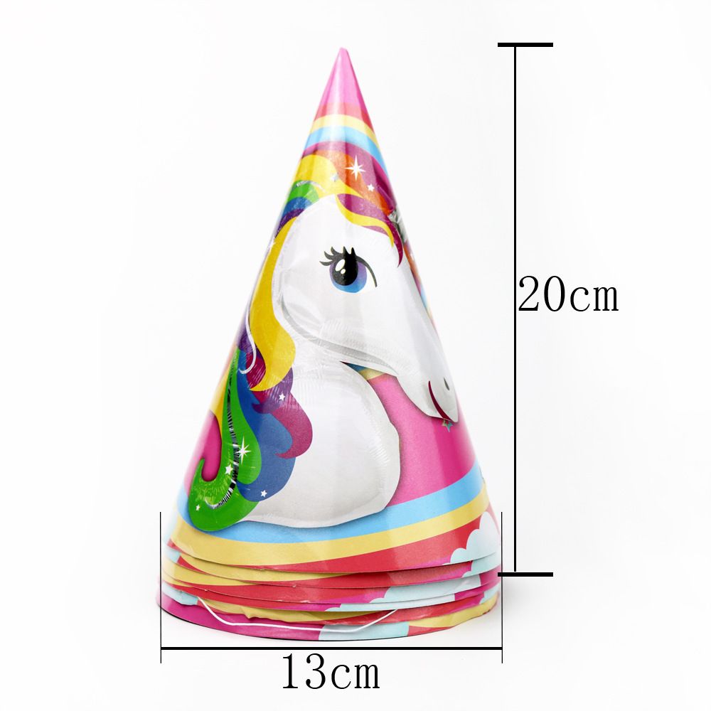 D001卡通儿童生日节日火烈鸟独角兽派对纸帽纸制生日帽派对用品详情图6
