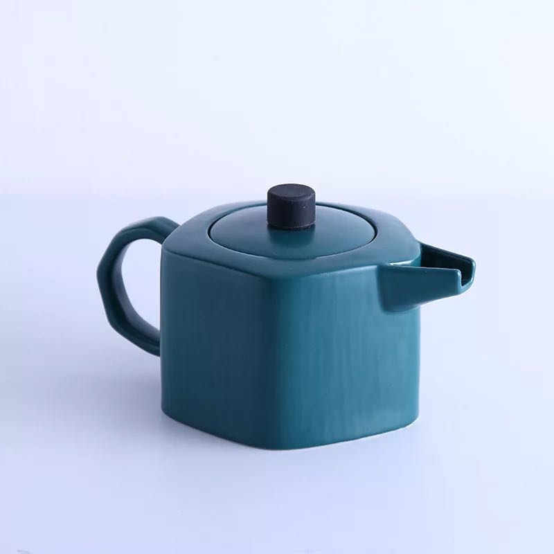 Nordic-style matte ceramic teapot and irregular geometric coffee pot