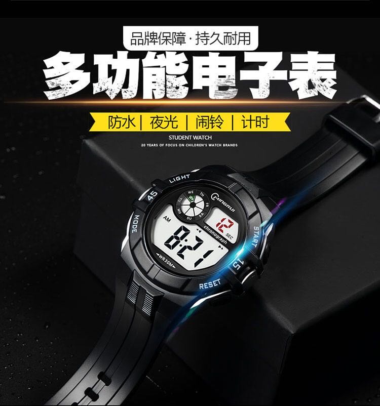 Famoso reloj electrónico hombre deportes moda waterproof nadar adolescente luminoso multifunción estudiante reloj electrónico