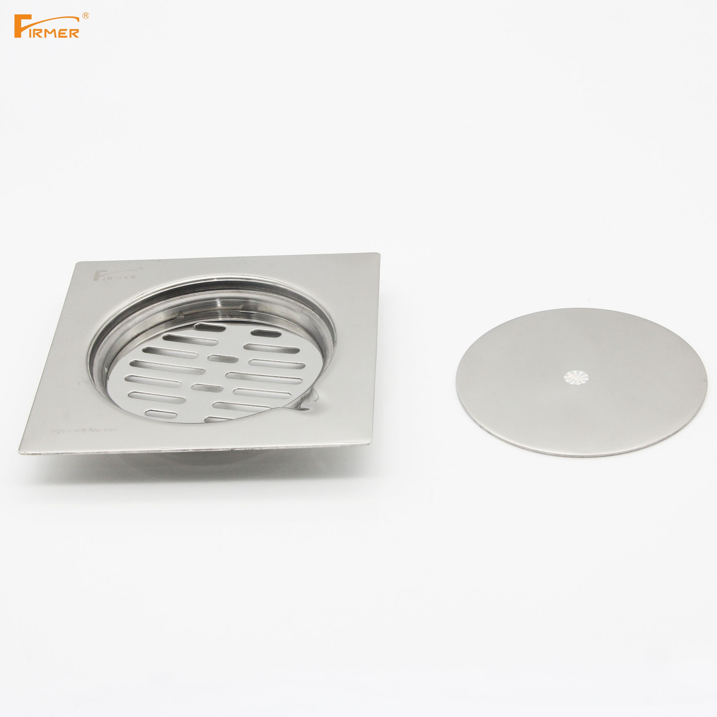 FIRMER stainless steel three-piece floor drain double-sided polished bathroom sink details Picture