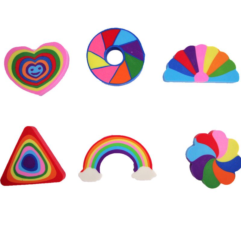 Rainbow rainbow rubber camouflage multi - color eraser wholesale Korean color eraser