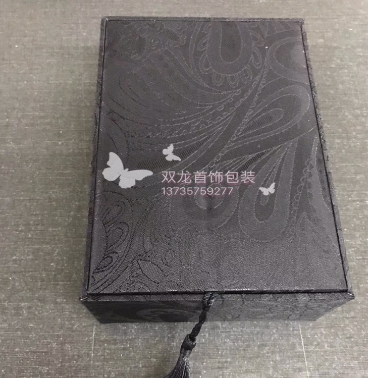 高档流苏小套装盒缎布提花腰果花戒指吊坠手镯手链项链礼品盒包装盒珠宝首饰盒