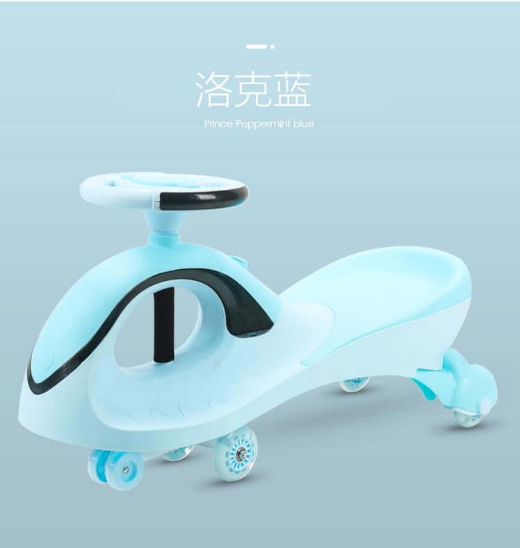 新款扭扭车PU轮静音闪光轮儿童童车细节图