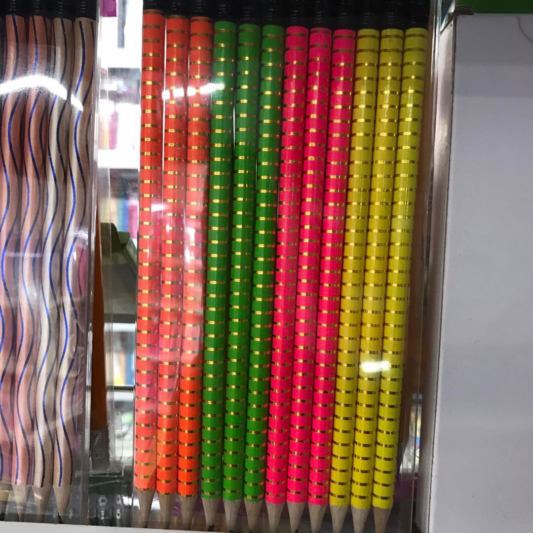 学生时尚花纹铅笔HB橡皮头无铅毒详情图1