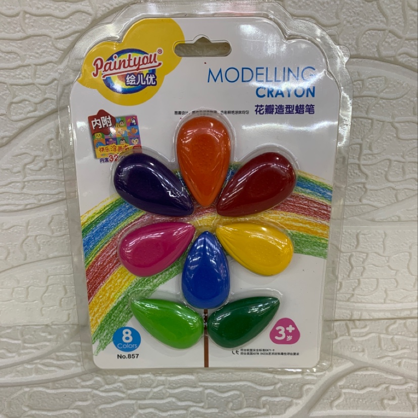 8 color modeling crayons, flower crayons, crayons, environmental crayons