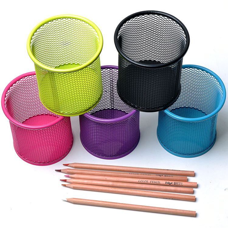 Factory direct sales of creative circular grid metal multi-functional pen holders details Picture