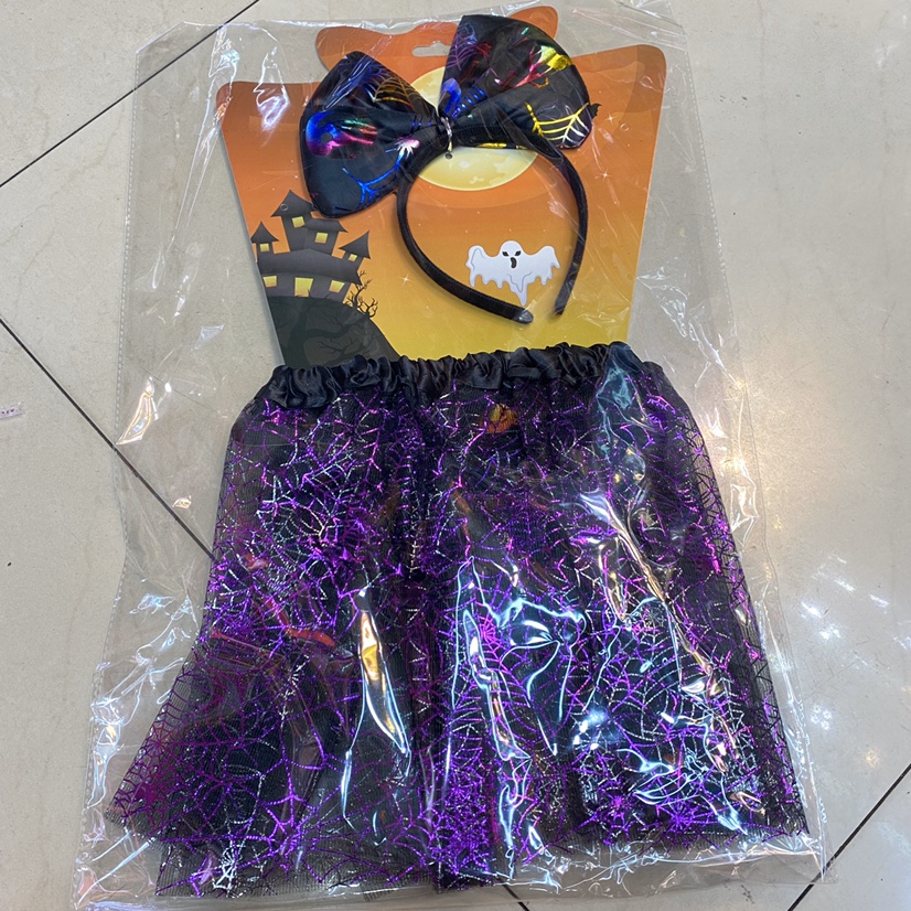 舞会派对狂欢圣诞节日用品 万圣节紫色蜘蛛套装图