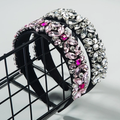 European And American Simple Hair Accessories South Korean Rhine-Diamond Headband Female Fresh Flowers Everything Super Flash Baroque Wide Edge Trend Headband