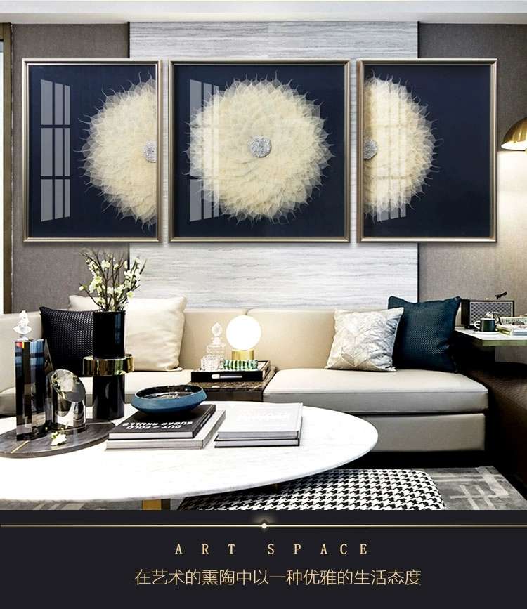 Handmade three-dimensional physical paintings for living room, dining room, sofa background paintings and wall hangings detail image 2
