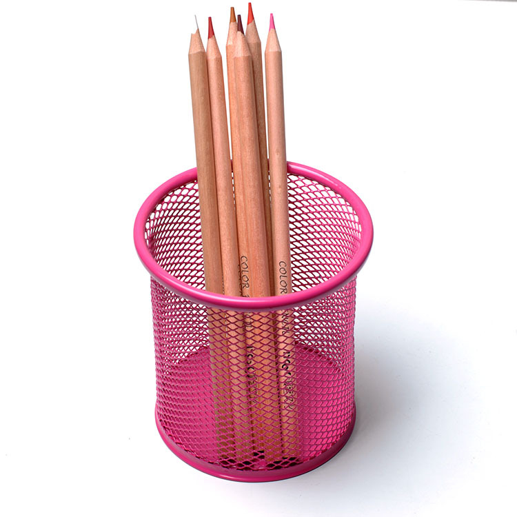 Factory direct sales of creative circular grid metal multi-functional pen holders Specification image