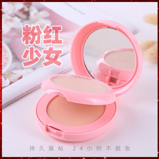 The cross-border makeup brand GLASIDI double-layer powder compact offers long-lasting setting, concealing and oil control details Picture