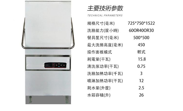 掀盖式洗碗机 自动免安装洗碗机 饭店酒店食堂大型详情3