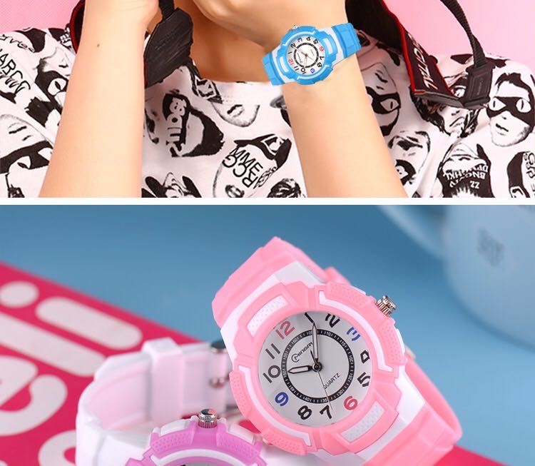 New children's watches, electronic watches for boys and girls in primary and secondary schools, luminous, waterproof, trendy quartz watches and fashionable jelly watches details Picture