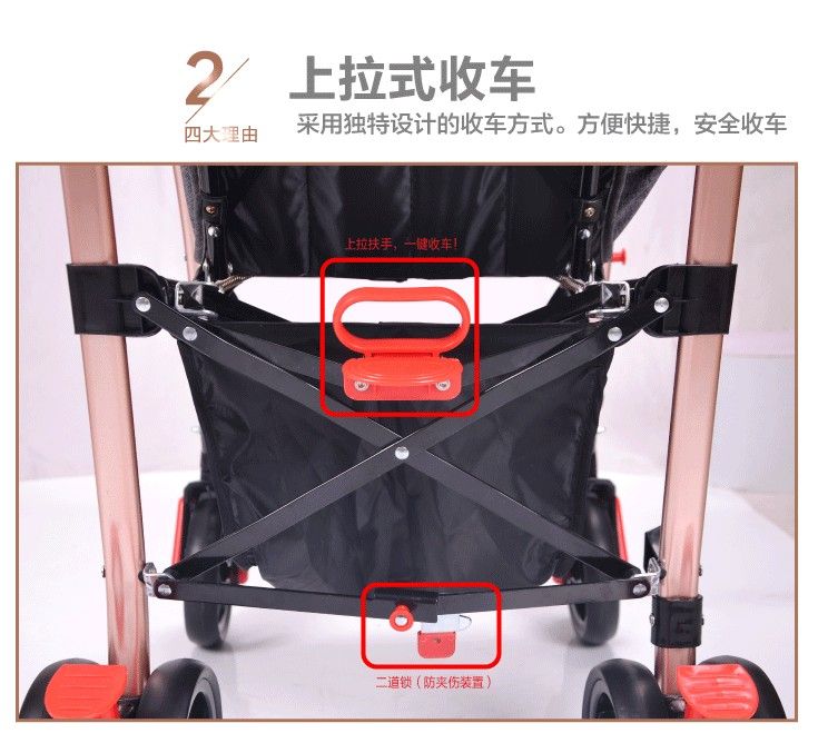 儿童手推车加大加宽版婴儿车可躺可坐童车详情图2