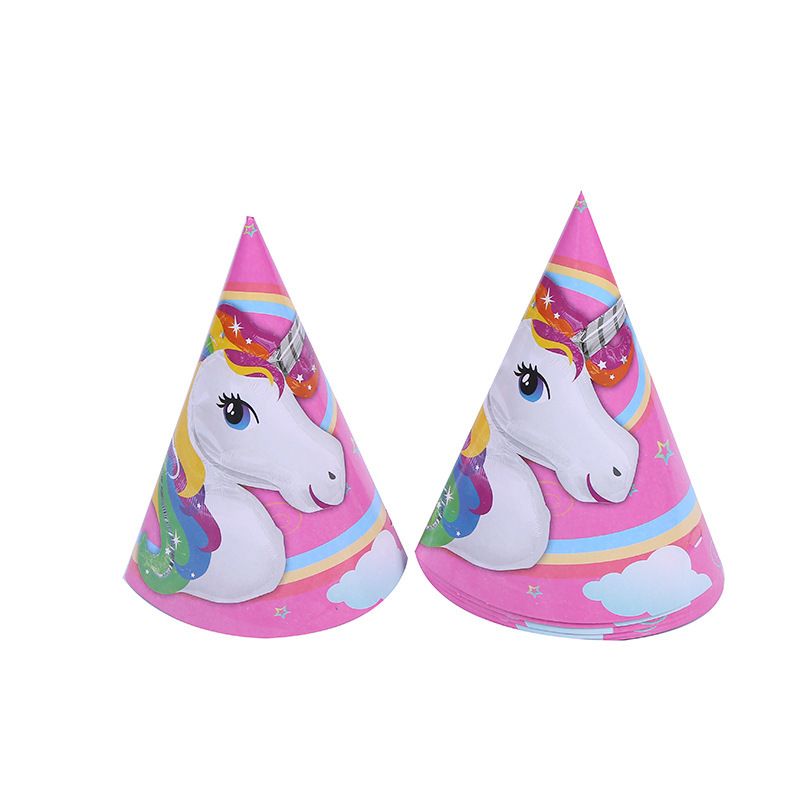 D001卡通儿童生日节日火烈鸟独角兽派对纸帽纸制生日帽派对用品详情图4