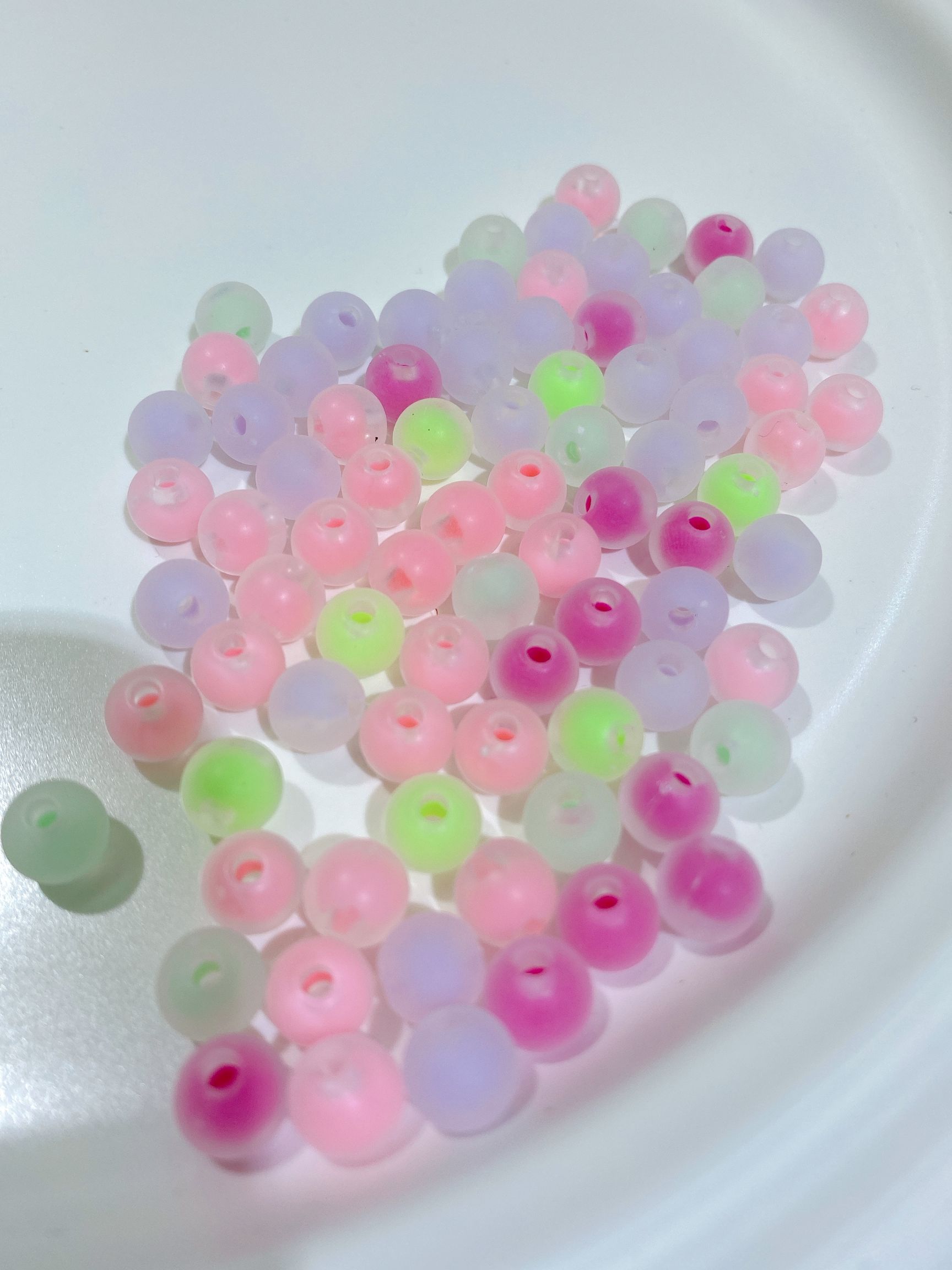 Acrylic 8MM beads in beads frosted beads DIY children's necklace accessories thumbnail