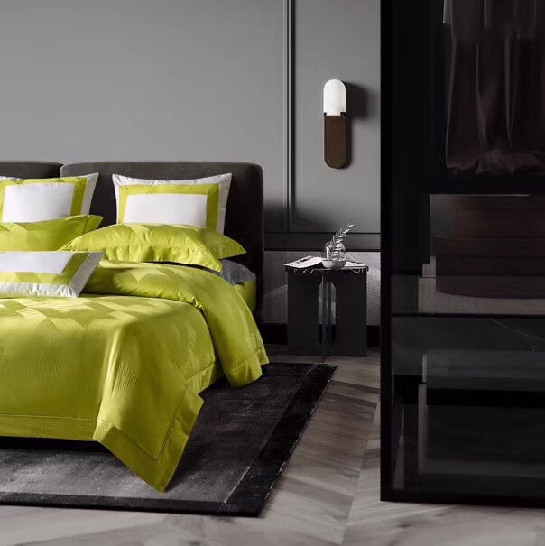 80 Pieces Cotton Yarn-Dyed Jacquard Series 4-Piece Lemon Shade Set details Picture