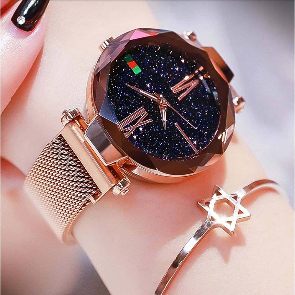 New women's fashion trend, Douyin's same style, popular starry sky watch, popular Korean version simple women's watch, student