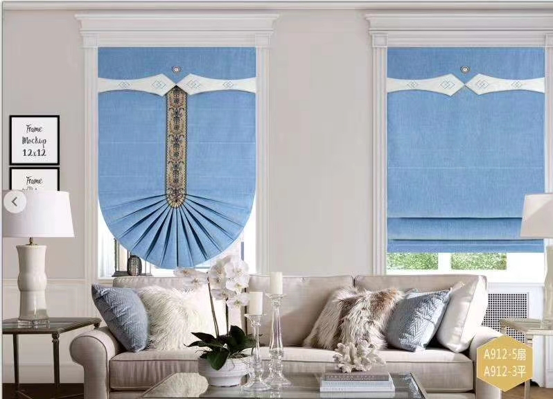 New high-end Roman blinds! The styles are novel and diverse! The colors and styles can be freely combined! Customization based on samples is also available! Curtains for the living room, study, hotel and coffee bar undefined