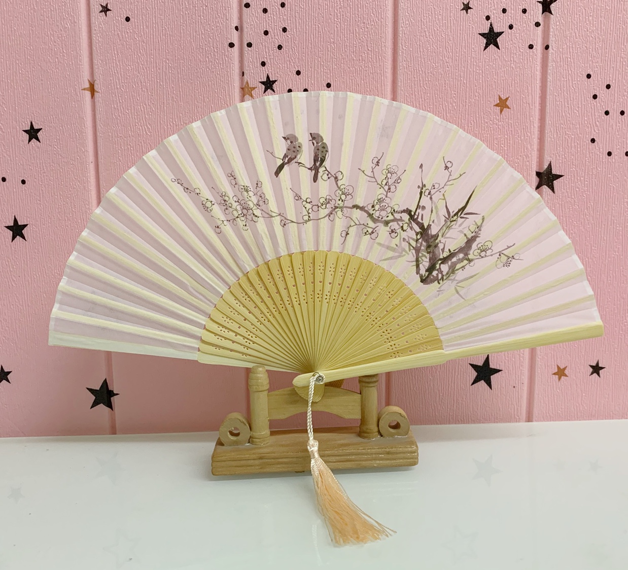 头青仿真丝水墨画折扇  透明竹扇  折叠扇子  男扇  竹扇  礼品古风折扇  全竹喷花中国风折扇产品图