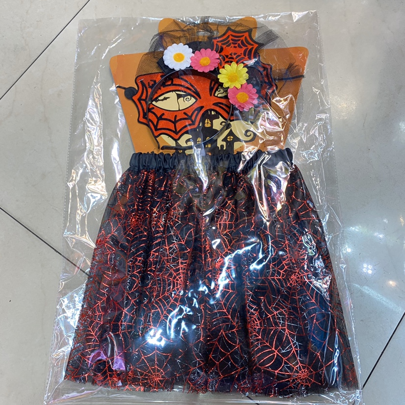 舞会派对狂欢圣诞节日用品 万圣节红色蜘蛛套装