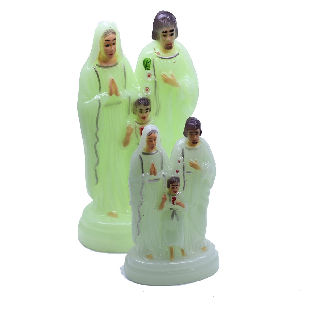Luminous Holy Family icon Plastic Virgin Mary, Father and Son ornament Religious Catholic decoration prayer accessory