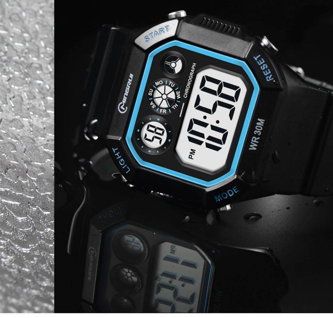 Nombre rui reloj electrónico hombres deporte moda impermeable nadar adolescente luminoso multifunción estudiante reloj electrónico detail image 12