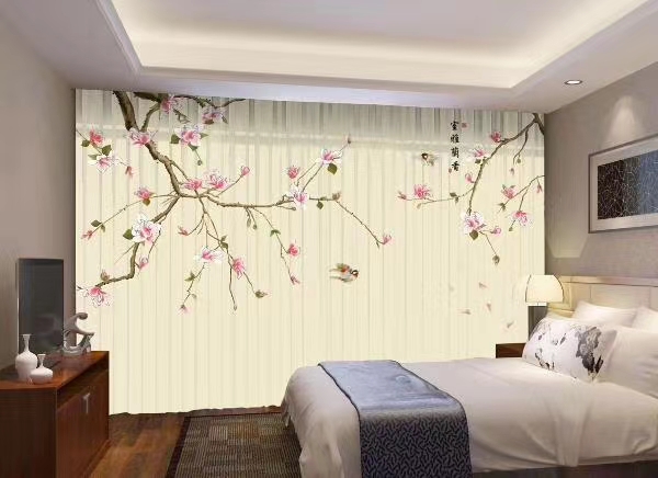 New style factory direct sales available for retail and wholesale. Customized curtains featuring new Chinese-style digital bestsellers and landscape paintings undefined