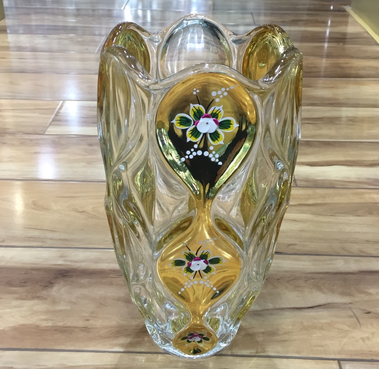 镀金贴花花瓶置物架 创意摆件客厅摆件 欧式风格玻璃材质厂家直销大量现货