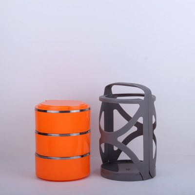 Stainless steel simple lunch box, multi-functional student portable insulated box, multi-layer compartments insulated bucket detail image 4