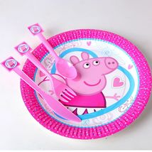 F003佩佩猪儿童生日节日派对道具用品7寸纸盘一次性纸质餐盘