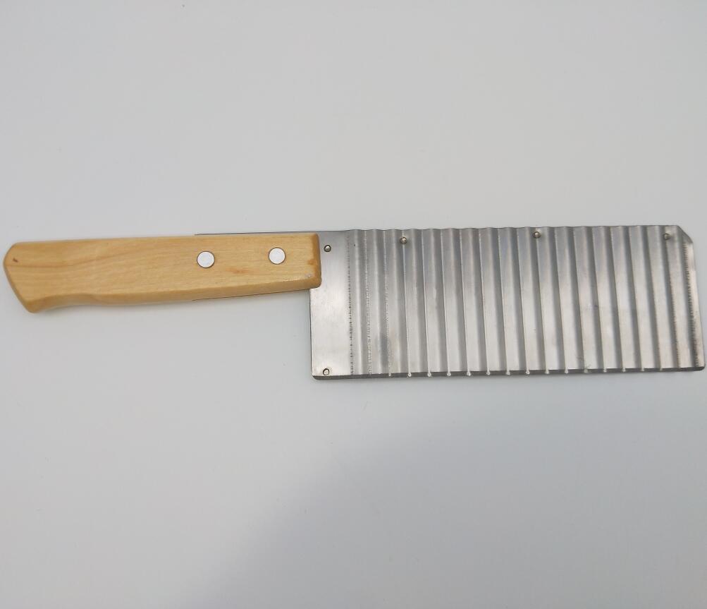 Wooden handle plastic handle corrugated knife, wavy stainless steel French fries knife, potato wavy knife, wavy tool, wavy knife